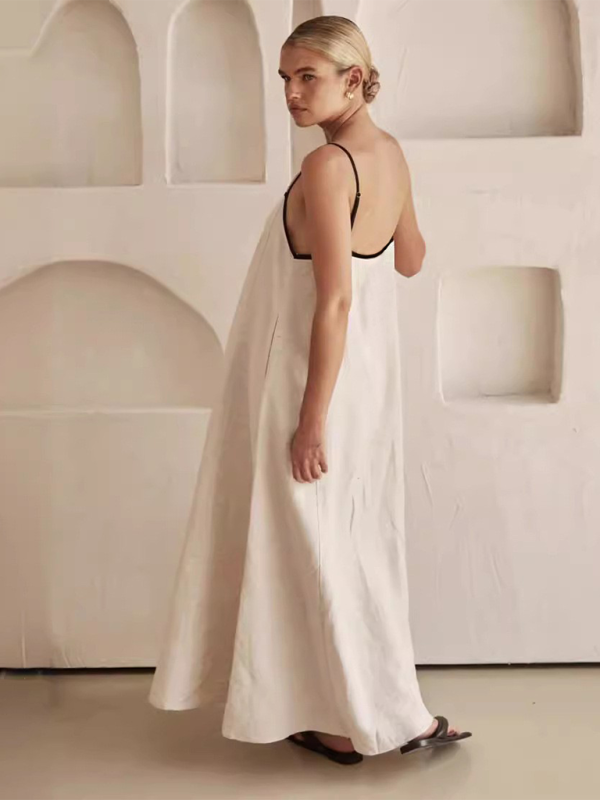 Women’s Fashion Casual Suspender Dress with Pockets