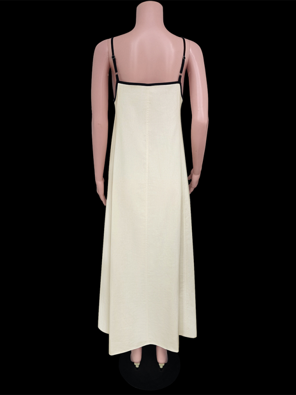 Women’s Fashion Casual Suspender Dress with Pockets