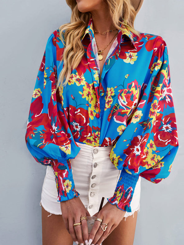 Women’s fashion commuter long sleeve versatile Shirt Top - Orange / S