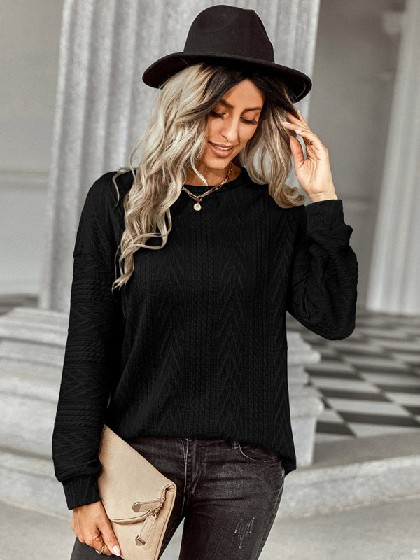Women’s fashion loose solid color over knit