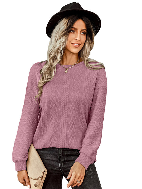 Women’s fashion loose solid color over knit