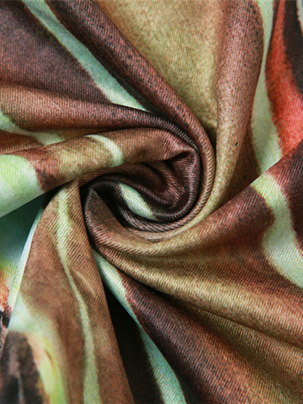 Women’s Fashion Printed One Shoulder Sleeve Diagonal Hem Slim Fit Bottom Vest