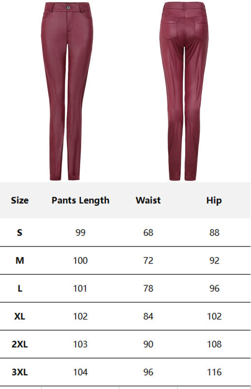 Women’s Fashion Pu Leather Feet Trousers
