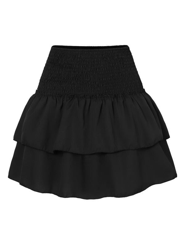 Women’s Fashion Ruffled Floral Half-length Pleated Skirt