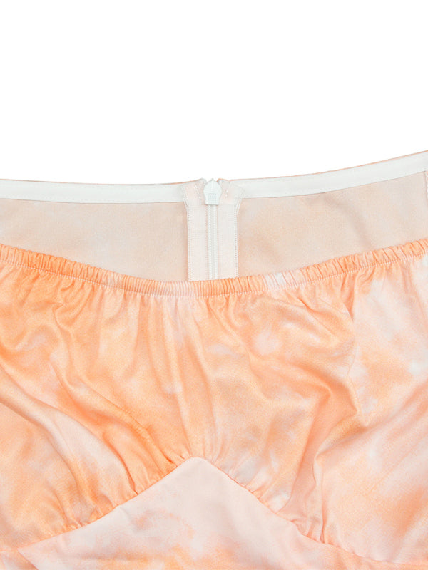 Women’s fashion sexy one-neck lantern lotus leaf short-sleeved printed jumpsuit