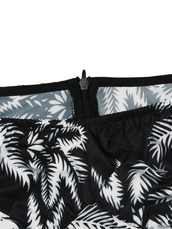 Women’s fashion sexy one-neck lantern lotus leaf short-sleeved printed jumpsuit