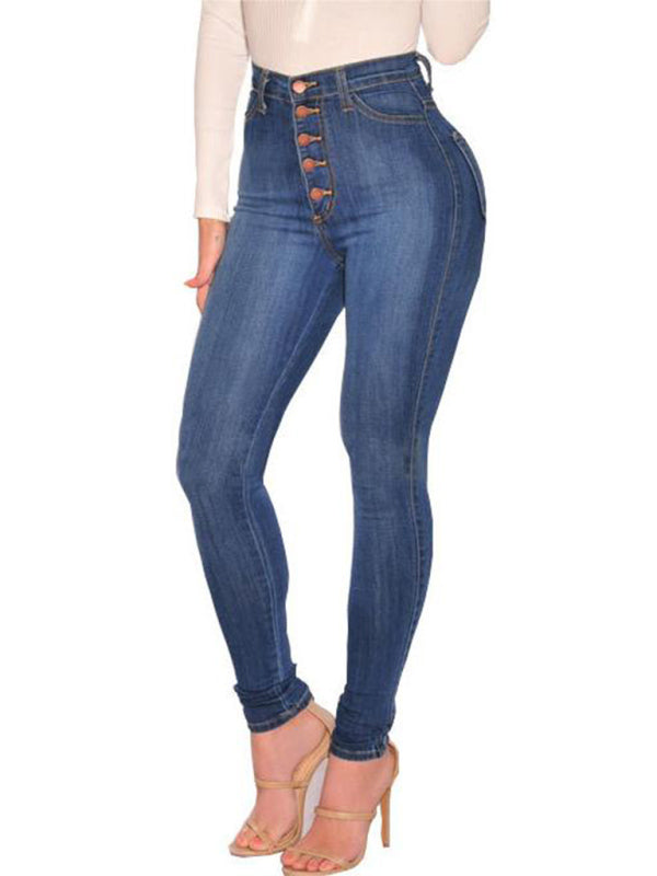 Women’s Fashion Versatile High Waist High Elastic Hip Lift Jeans