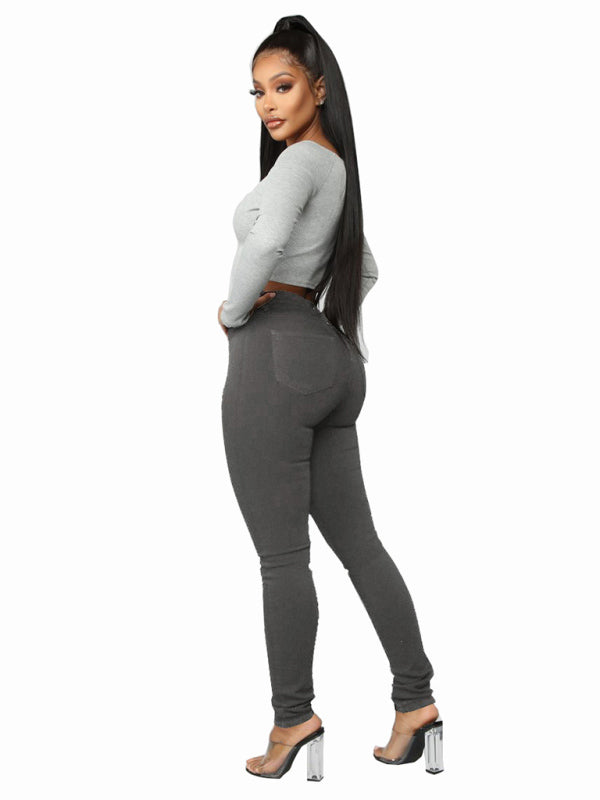 Women’s Fashion Versatile High Waist High Elastic Hip Lift Jeans