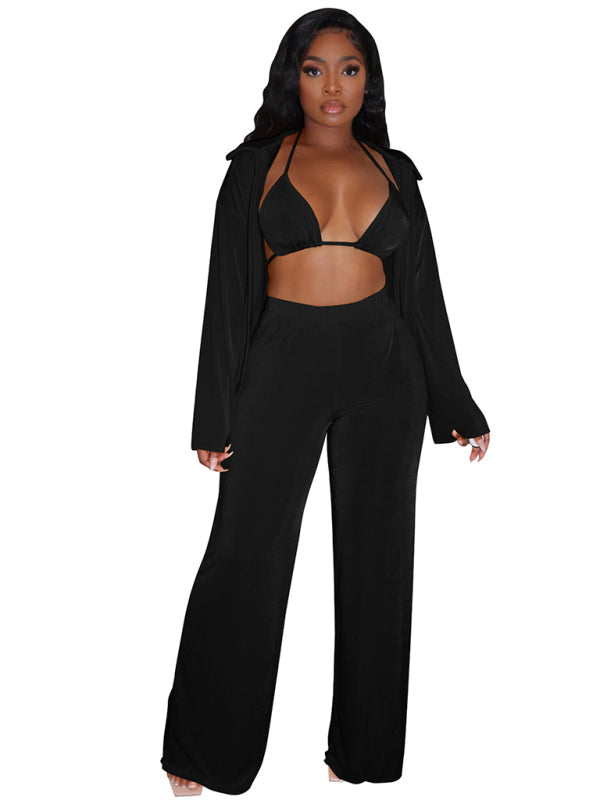 Women’s fashionable casual velvet warm suit