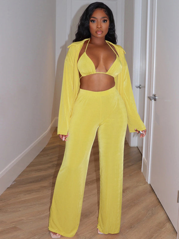 Women’s fashionable casual velvet warm suit