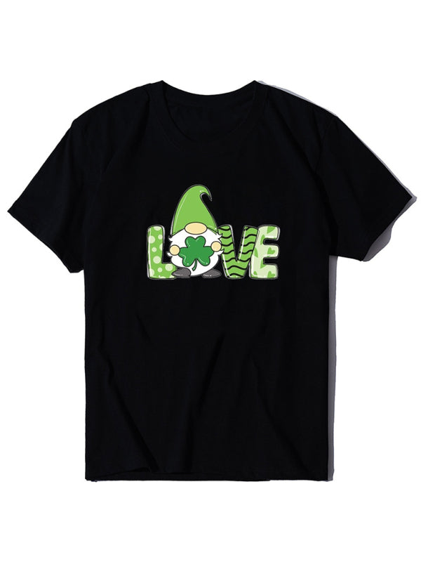 Women’s Festive Shamrock Graphic Tee - Black / XS