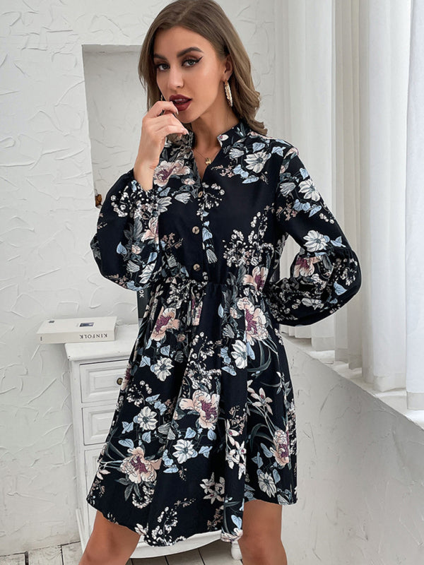 Women’s Floral Print Long Sleeve Dress