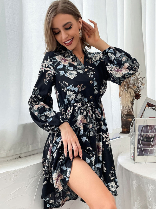 Women’s Floral Print Long Sleeve Dress
