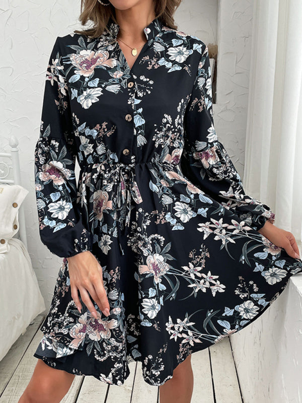 Women’s Floral Print Long Sleeve Dress