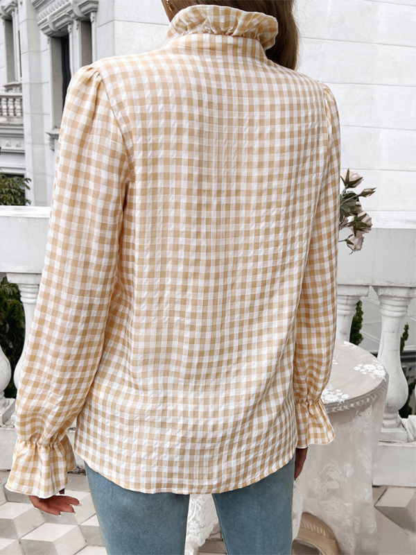 Women’s French Contrast Button Check Shirt