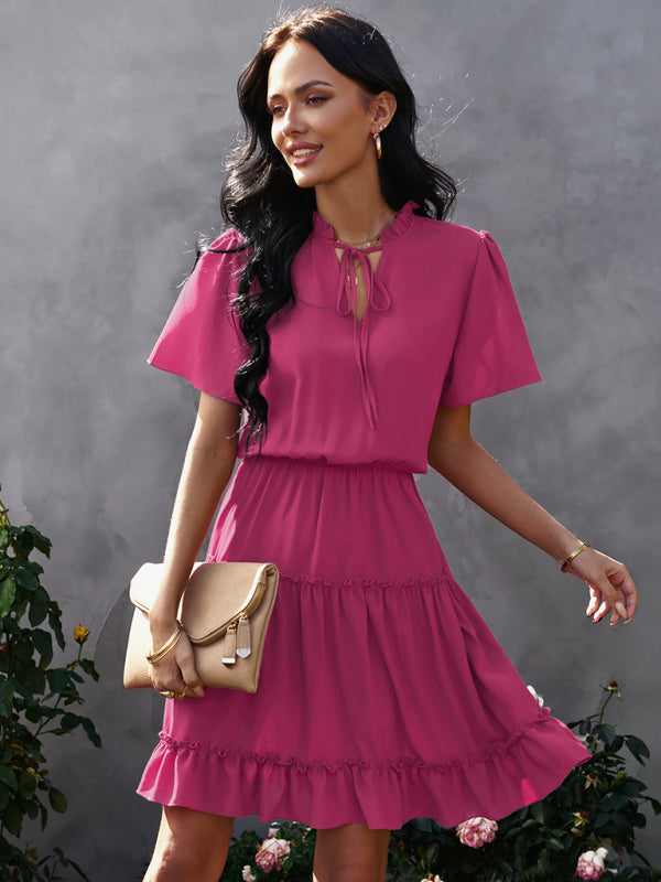 Women’s high neck loose Ruffle Dress