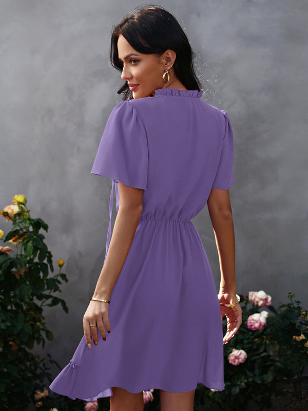 Women’s high neck loose Ruffle Dress