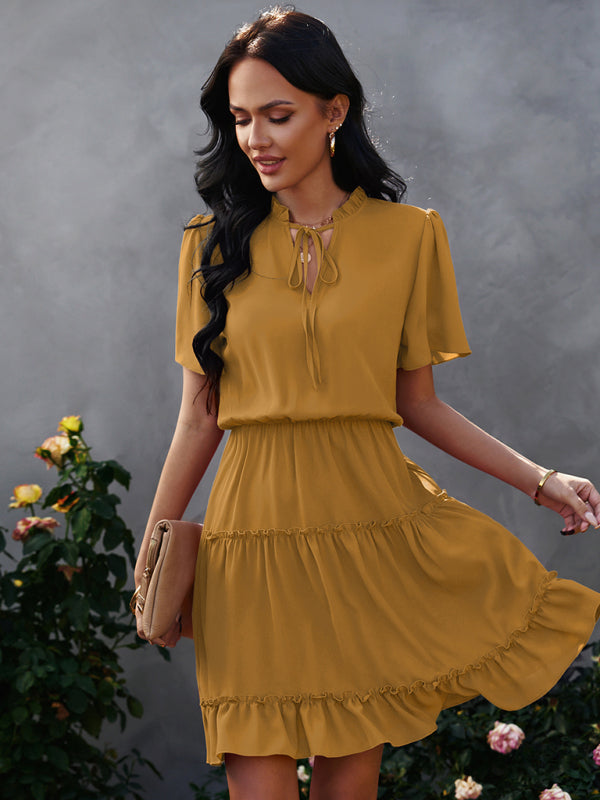 Women’s high neck loose Ruffle Dress