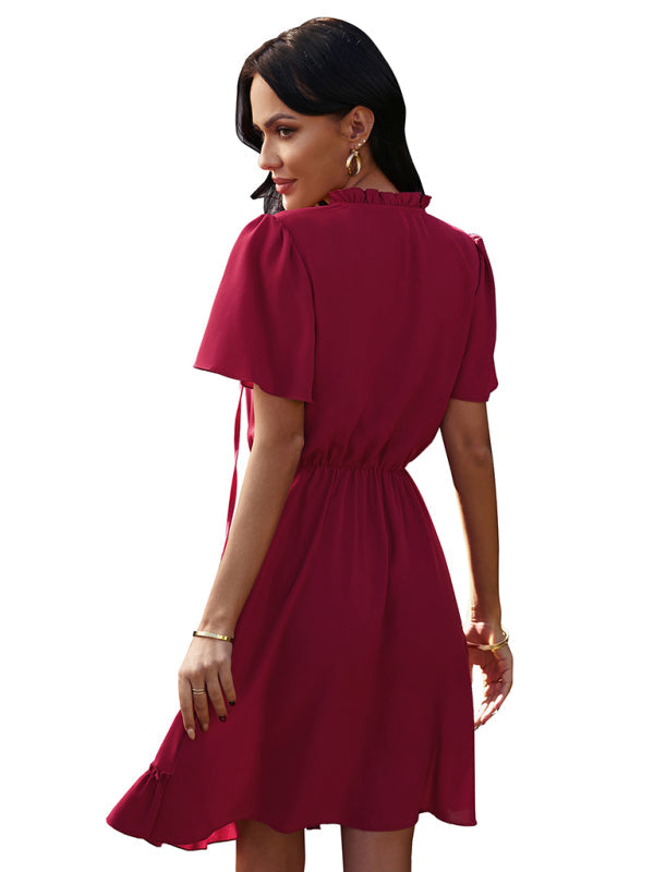 Women’s high neck loose Ruffle Dress