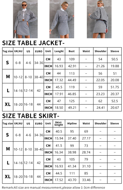 Women’S High Waist Pack Hip Two Piece Set - Houndstooth / XL