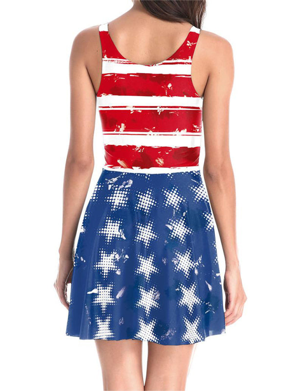 Women’s Independence Day Flag Print Dress