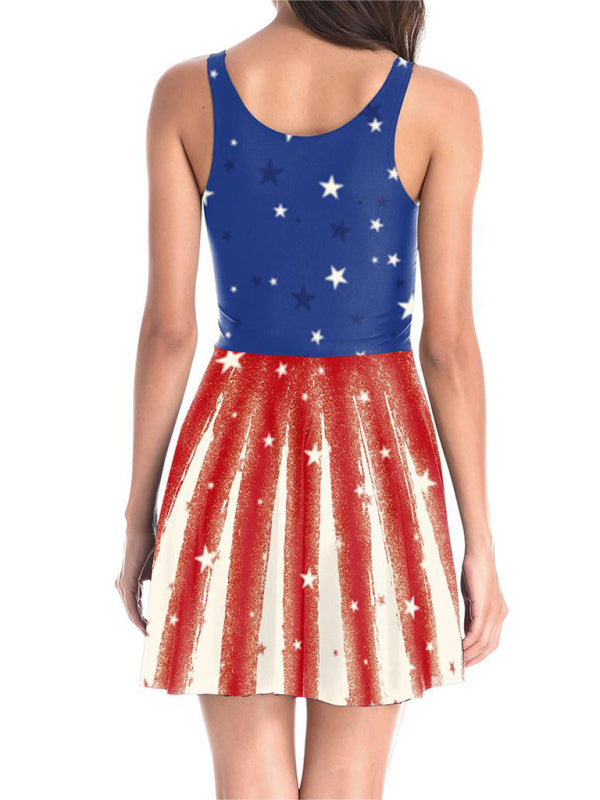 Women’s Independence Day Flag Print Dress