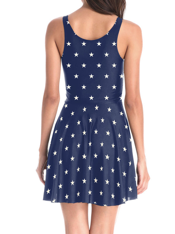 Women’s Independence Day Flag Print Dress