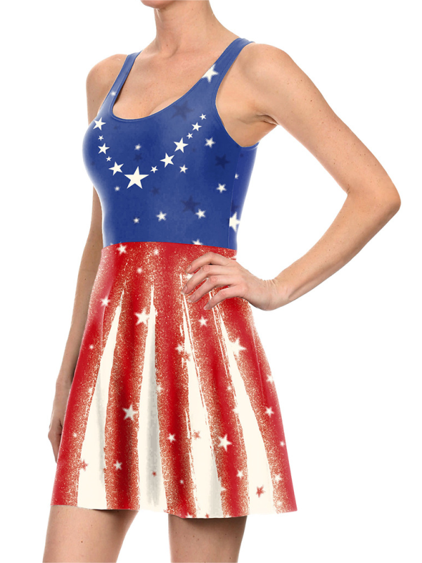 Women’s Independence Day Flag Print Dress