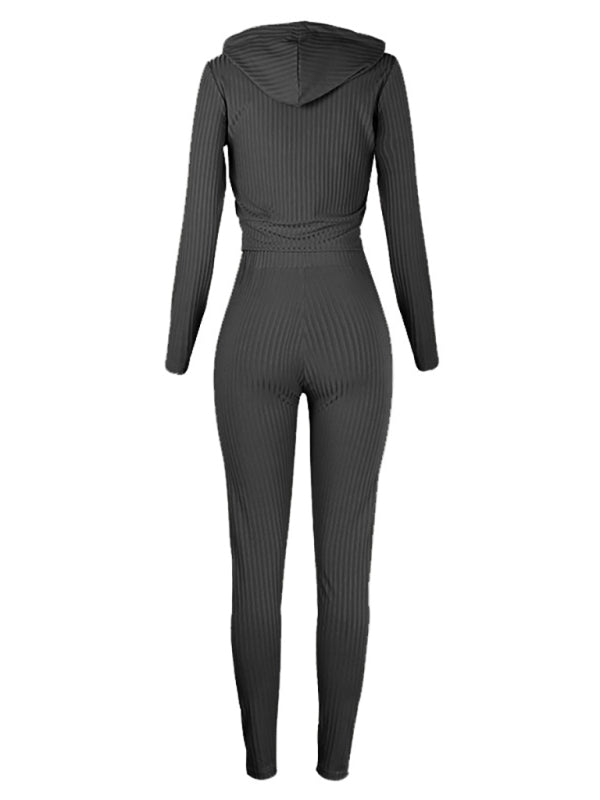 Women’s Knit Hooded Two-Piece Jogger Set