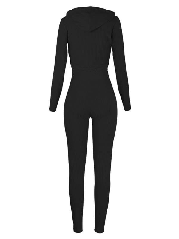 Women’s Knit Hooded Two-Piece Jogger Set