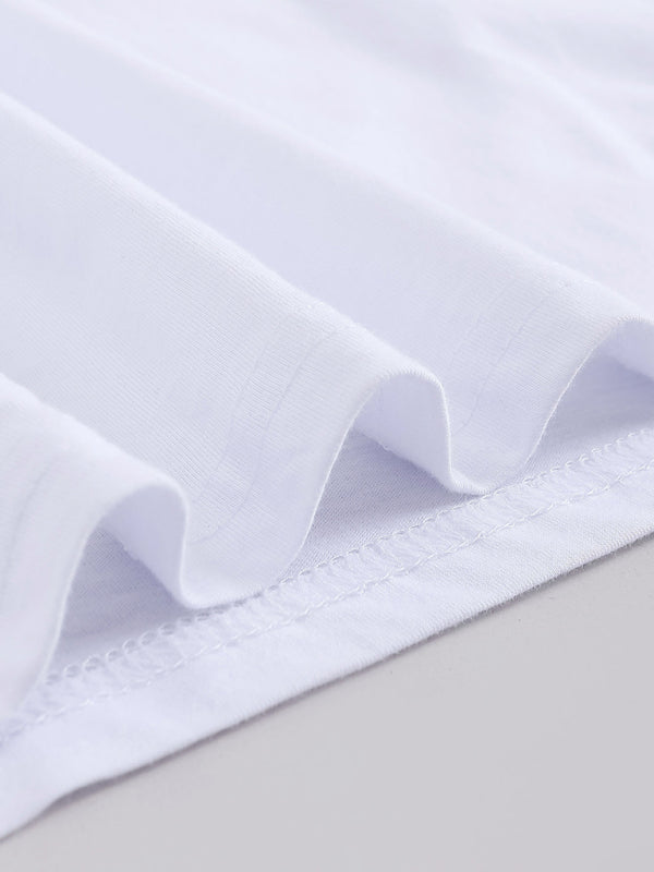 Women’s Knitted Round Neck Letter Print Mother’s Day Short Sleeve T-Shirt