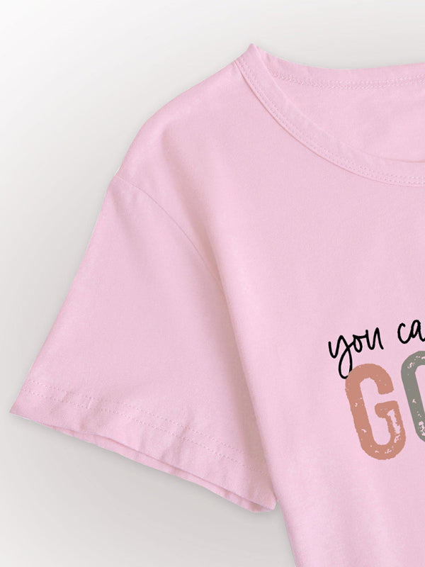 Women’s Knitted Round Neck Letter Print Mother’s Day Short Sleeve T-Shirt