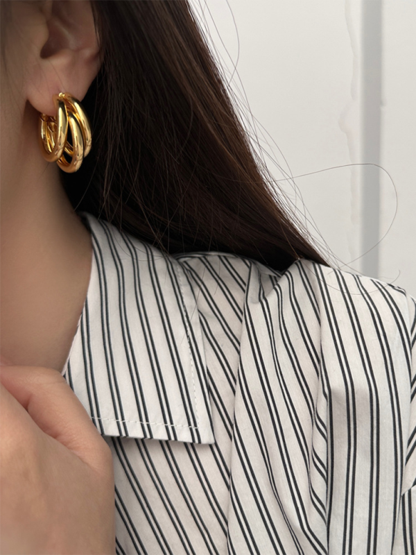 Women’s knotted multi-layered geometric dangling earrings - Pattern2 / FREESIZE