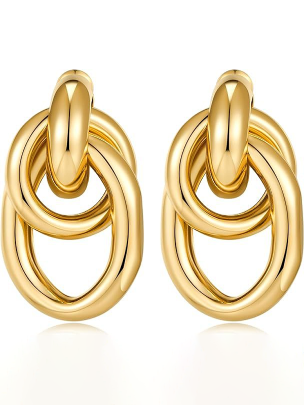 Women’s knotted multi-layered geometric dangling earrings - Pattern3 / FREESIZE