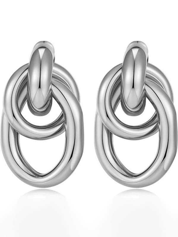 Women’s knotted multi-layered geometric dangling earrings - Pattern4 / FREESIZE