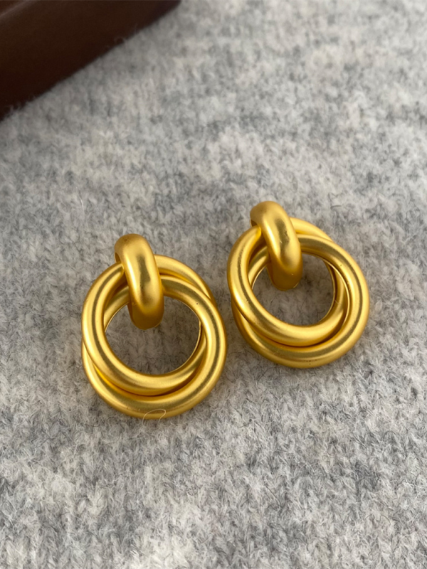 Women’s knotted multi-layered geometric dangling earrings - Pattern5 / FREESIZE