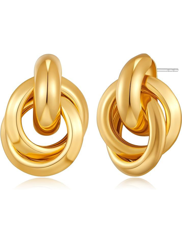 Women’s knotted multi-layered geometric dangling earrings - Pattern6 / FREESIZE