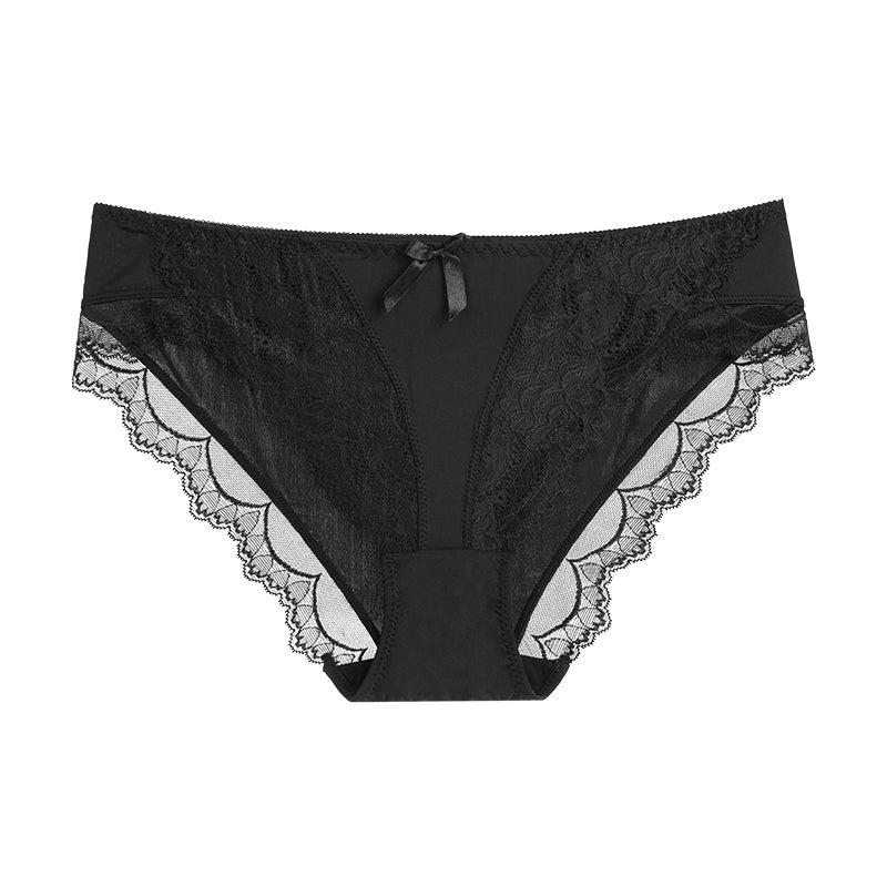 Women’s Lace Comfort Breathable Briefs - Black / S