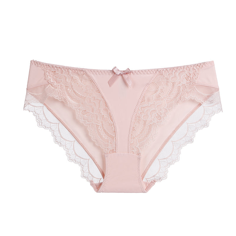 Women’s Lace Comfort Breathable Briefs - Pastel pink / S
