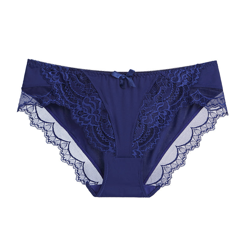 Women’s Lace Comfort Breathable Briefs - Purplish blue navy / S