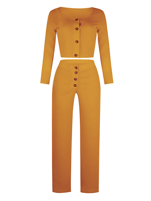 Women’s Long Sleeve Cardigan Slim Button Casual Suit