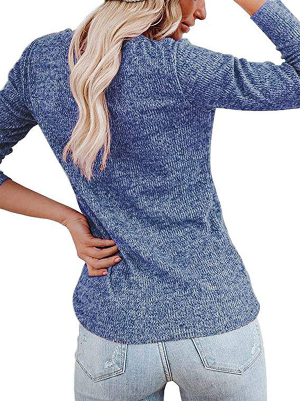 Women’s Long Sleeve Henley Shirts V Neck Down Tops