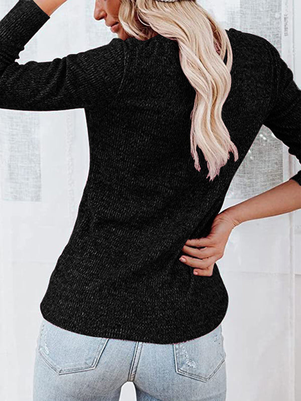 Women’s Long Sleeve Henley Shirts V Neck Down Tops