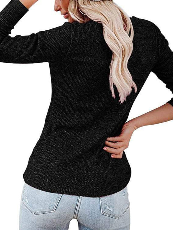 Women’s Long Sleeve Henley Shirts V Neck Down Tops