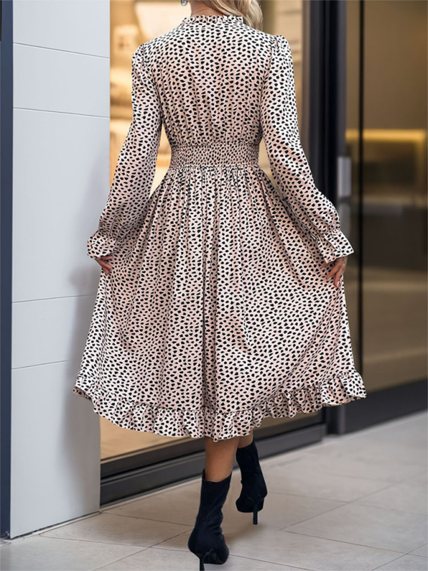 Women’s long sleeve leopard print dress