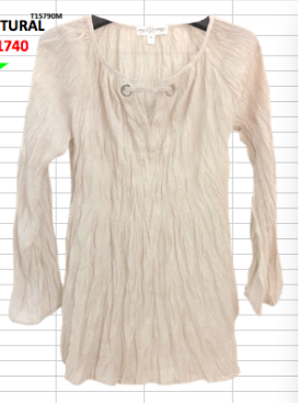 Women’s long-sleeved stripe pleats blouse