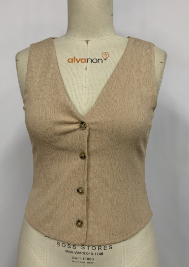Women’s long sleeveless pullover vest - Brown / S