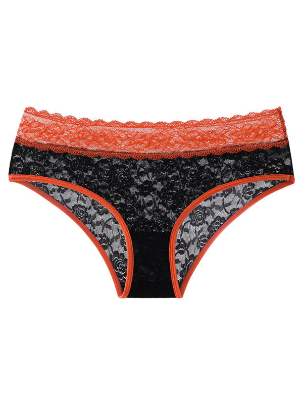 Women’s mid-rise sexy lace comfortable breathable briefs