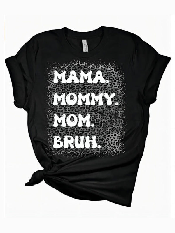 Women’s Mother’s Day mama print short sleeve T-shirt - Black / S