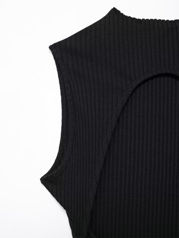 Women’s New Casual Sleeveless Balloon Fit Ribbed Dress